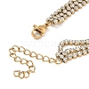 304 Stainless Steel Rhinestone Cup Chain Multi-strand Bracelets for Women BJEW-P376-01G-03-3