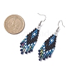 Synthetic Spinel Rhombus Dangle Earrings EJEW-MZ00632-03-4