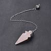 Natural Rose Quartz Pointed Dowsing Pendulums AJEW-B020-01P-08-3