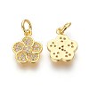 Brass Micro Pave Cubic Zirconia Charms ZIRC-J021-17G-RS-2