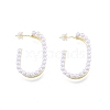 ABS Plastic Imitation Pearl Oval Stud Earrings EJEW-P205-03G-2
