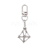 Stainless Steel Braided Chain Macrame Pouch Empty Stone Holder Pendant Decorations HJEW-JM02054-1