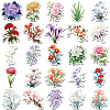 50Pcs Literary Flower Paper Stickers PW-WG66D56-01-4