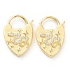 Brass Micro Pave Clear Cubic Zirconia Clasps ZIRC-P082-03A-G-1