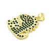 Real 18K Gold Plated Brass Micro Pave Cubic Zirconia Pendant KK-R159-32G-2