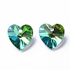 Heart Electroplated Glass Charms EGLA-N006-012A-3