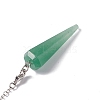 Natural Green Aventurine Hexagonal Pointed Cone Dowsing Pendulum Pendants G-G983-05P-03-4