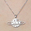 201 Stainless Steel Hollow Planet Pendant Necklace NJEW-OY001-75-1