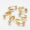 Brass Clip-on Earring Converters Findings KK-Q115-G-NF-7