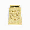 Rack Plating Religion Brass Pave Shell Rectangle Pendants KK-K345-14G-5