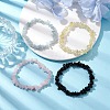 12 Constellation Natural Mixed Gemstone Chip Beaded Stretch Bracelets Sets for Women Men BJEW-JB10264-01-5