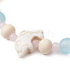 Synthetic Turquoise & Wood & Glass Beaded Stretch Bracelets for Women BJEW-JB11128-03-3