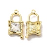 Glass Padlock Pendants PALLOY-E024-17G-02-1