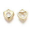 Brass Micro Pave Cubic Zirconia Charms KK-R136-053-NF-2