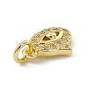 Brass Micro Pave Clear Cubic Zirconia Charms ZIRC-F132-68G-3