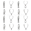 SUPERFINDINGS 80Pcs 8 Style 201 Stainless Steel Pendant Pinch Bails STAS-FH0001-73-1