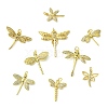 9Pcs 9 Styles Brass with Cubic Zirconia Pendants KK-CJ0003-33-8