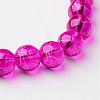 Drawbench Transparent Glass Round Beads Strands X-GLAD-Q012-8mm-19-1