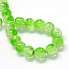 Baking Paint Transparent Crackle Glass Round Bead Strands DGLA-Q018-8mm-04-2