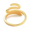 Snake Rack Plating Brass Open Cuff Rings for Women RJEW-Z059-22G-3