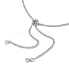 304 Stainless Steel Curb Chain Macrame Pouch Slider Necklace Making NJEW-JN05067-01-3