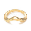 Ion Plating(IP) 304 Stainless Steel Wave Finger Ring for Women RJEW-I096-16G-2