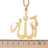 304 Stainless Steel Arabic Pendant Box Chain Necklaces for Women Men NJEW-R013-07G-5