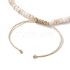 Glass with Natural Sea Shell Beads Anklet AJEW-AN00595-5