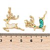 Chastmas Theme Brass Micro Pave Cubic Zirconia Pendants KK-U032-12G-3