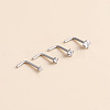316 Surgical Stainless Steel Crystal Rhinetone Flat Round L-Shaped Nose Rings WGCD50A-02-2