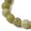 Frosted Natural TaiWan Jade Round Beaded Stretch Bracelets for Women Men BJEW-JB11478-03-3