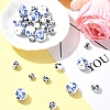 30Pcs 3 Styles Floral Printed Porcelain Beads PORC-FS0001-05-8