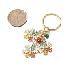 Snowflake Alloy Enamel with Brass Bell Pendant Keychain KEYC-JKC00879-3