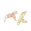 Alloy with Pink Enamel Pendants RB-CBA1FD3-22G-02-2