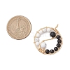 Natural Obsidian & Howlite Pendants PALLOY-JF03026-01-2