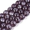 Transparent Half Spray Painted Glass Beads Strands GLAA-Q110-02A-10-1