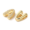 Rack Plating Brass Micro Pave Cubic Zirconia Slide Charms KK-C084-34G-A-2