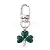 Lucky Clover Alloy Enamel Pendant Decoration HJEW-JM02502-02-1