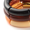 Chunky Acrylic & CCB Plastic Curved Tube Beads Stretch Bracelets Set for Women BJEW-JB07318-7