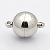 Tarnish Resistant Round 304 Stainless Steel Magnetic Clasps with Loops STAS-N014-01-16mm-1