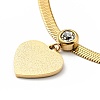 Crystal Rhinestone Heart Pendant Necklace with Herringbone Chains NJEW-I116-04G-1