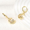 Moon Brass Micro Pave Clear Cubic Zirconia Hoop Earrings EJEW-Z162-01G-3
