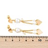 Brass ABS Plastic Pearl Dangle Stud Earrings EJEW-U040-16G-5