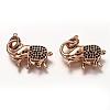 Brass Micro Pave Black Cubic Zirconia Lobster Claw Clasps ZIRC-I052-05-2