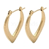 Leaf 201 Stainless Steel Half Hoop Earrings for Women EJEW-G385-23G-1