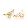 Brass Micro Pave Cubic Zirconia Charms KK-N263-97G-K-2