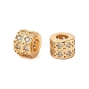 Brass Micro Pave Clear Cubic Zirconia Beads KK-B100-017G-2