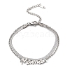 Mother's Day 304 Stainless Steel Mama 2-Strand Snake Chains Bracelets for Women BJEW-Q335-02P-1