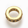 Brass Micro Pave Cubic Zirconia Beads ZIRC-E152-59G-RS-1