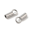 Anti-Tarnish Rhodium Plated 925 Sterling Silver Cord Ends STER-P055-01B-P-2